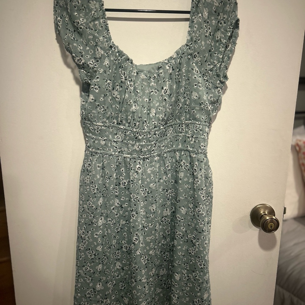 BCX DRESS Floral Green Dress